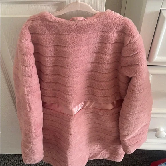 Janie and Jack Blush Pink Faux Fur Jacket